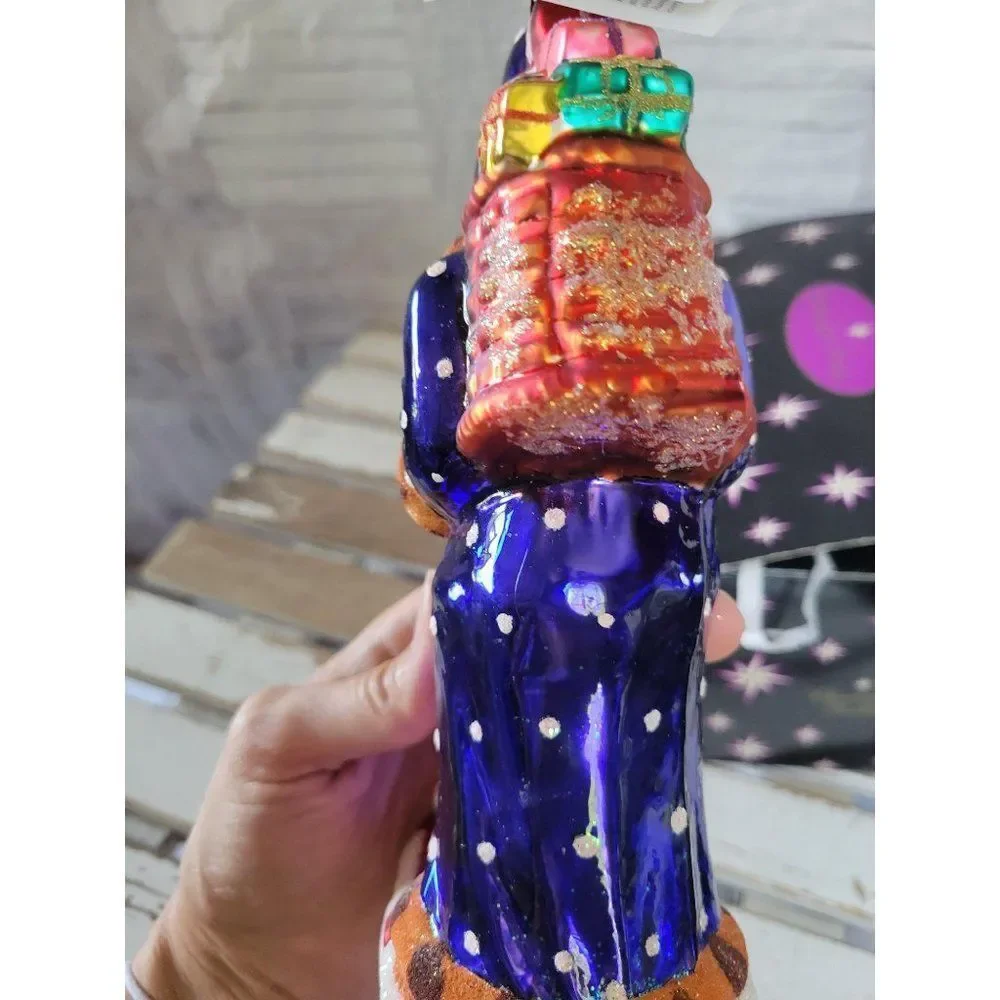 Radko chimney‎ sweets blue wizard Santa ornament Xm